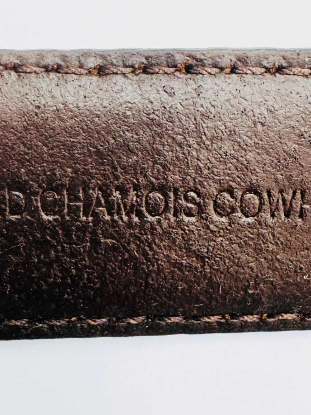 Roundtree & Yorke Leather Belt Mens 54 Oiled Chamois Cowhide Brass Big and Tall